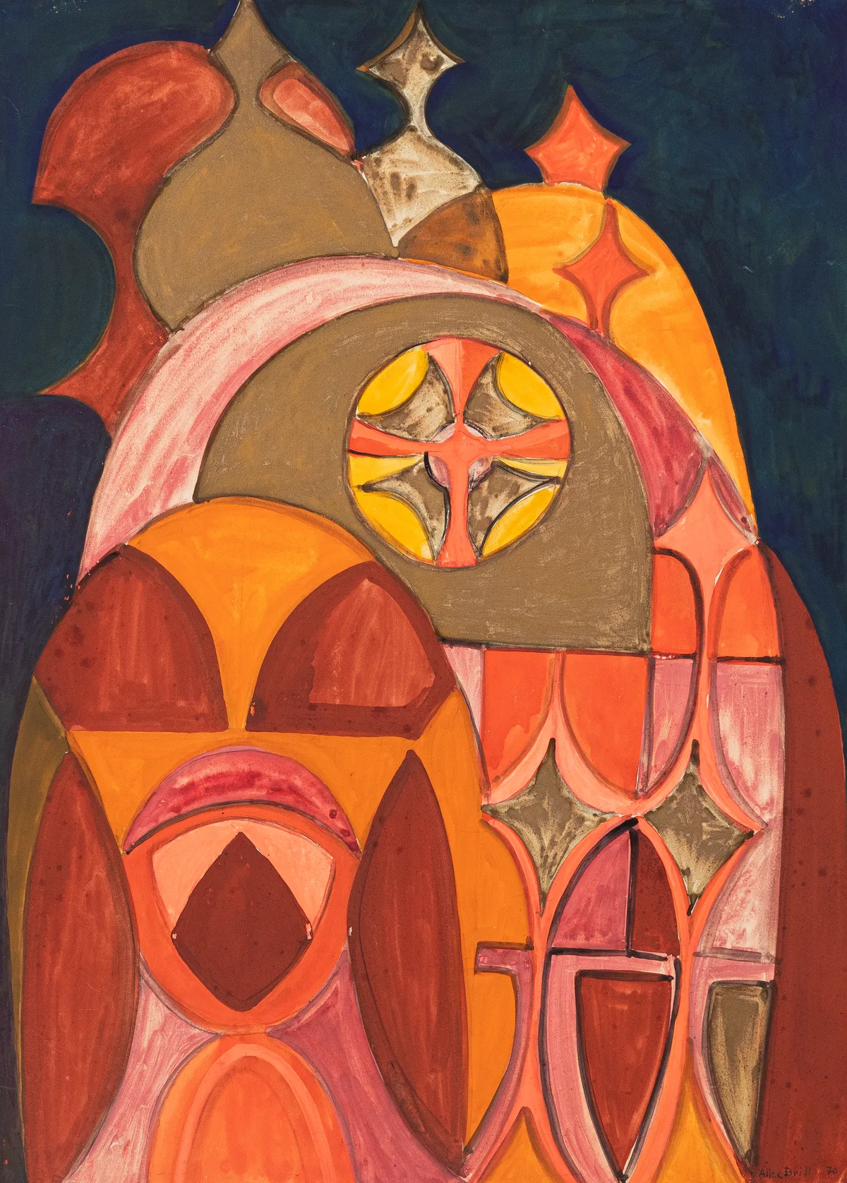 Abstrato - sobre papel colado sobre eucatex — Alice Brill