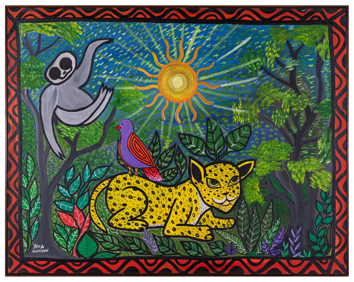 Work by Yaka Hunikuin, artista integrante do grupo Makhu